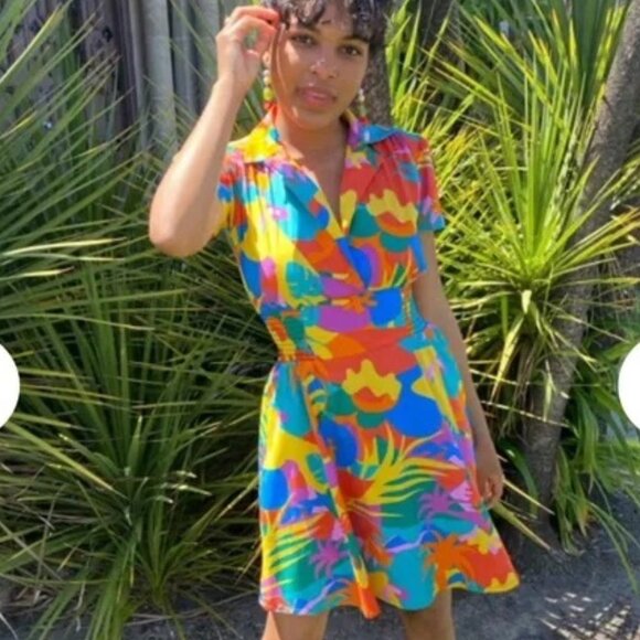 RARE Nooworks Leah dress in Tropico Print EUC - Picture 2 of 6